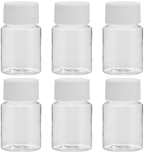 IMIKEYA Botellas de Plástico Transparentes para Líquidos de 30ml, Set de 6 Piezas con Tapa Hermética para Dispensar Muestras, Adecuado para Viaje y Oficina