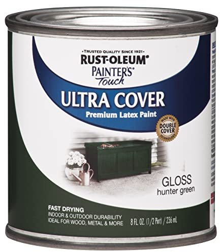 Rust-Oleum 1938730 målarfärg latexfärg, halv pint, glansig jägargrön