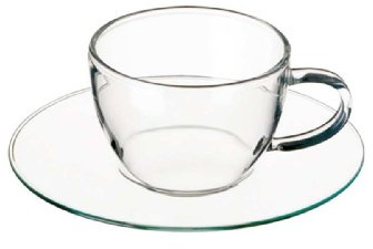 Bohemia Cristal 093 006 028 SIMAX Espressotasse Piccoloca. 100 ml aus hitzebeständigem Borosilikatglas 4er Set mit Glasuntersetzer aus Kalk-Natron-Glas