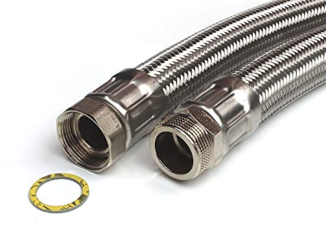 Panzerschlauch 1 1/4ÜM x 1 1/4AG, Flexschlauch DN32 für Trinkwasser