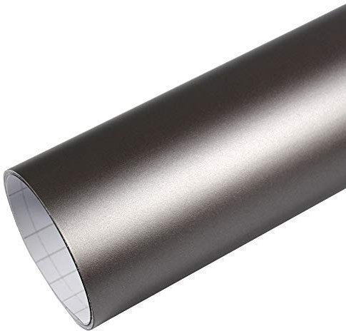 TipTopCarbon 8,55€/m² Autofolie Matt Grau Metallic 152cm breit Blasenfrei Autofolie selbsklebend mit Luftkanäle 3D Flex Folie Auto