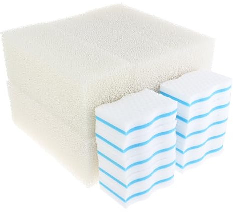 LTWHOME Sonderangebot Filterschwämme Pads geeignet für Aqua Clear 110/500 AquaClear und doppelseitigem Reinigungs-Melaminschwamm (Packung mit 16)