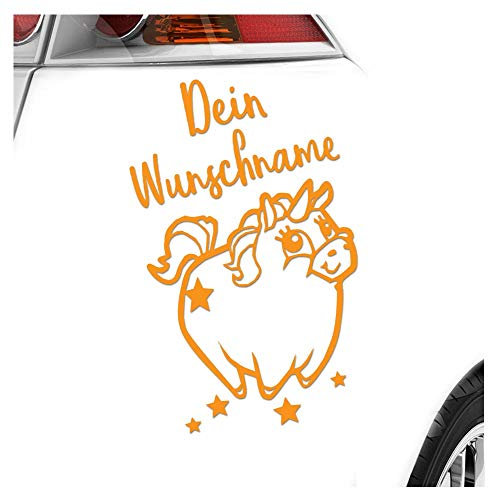 Kiwistar - Autoaufkleber - Einhorn Dein Wunschname Heckscheibe - Aufkleber Auto Kfz Fahrrad, LKW, Truck Mofa