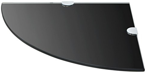 Festnight Glas Eckregal Glasregal Schweberegal mit verchromten Halterungen Max. Tragfähigkeit 15kg 25 x 25 cm - Schwarz