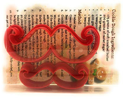 Moustache Cookie Cutter Set of 2, Biscuit, Pastry, Fondant Clay Cutter