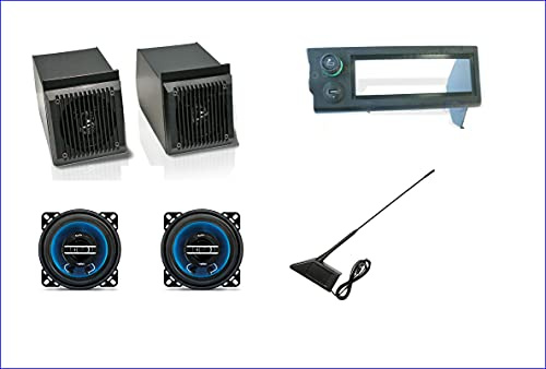 Generico Mascherina Autoradio Stereo Nera, Altoparlanti Casse Antenna per Panda 141-141 A Prodotte dal 1986 al 2003 Presa USB, Accendisigari PK 100 Kit 2