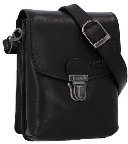 Gusti Gürteltasche Leder Nelly – Flexible Leder Handytasche zum Umhängen oder Tragen am Gürtel I Kleine Lederhandtasche mit Gürtelschnalle