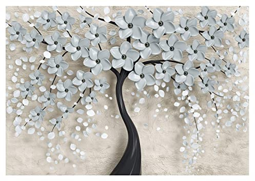 WallArena Carta Da Parati Fotografica 3D Effetto Albero Fiori - Include Colla - Moderna Design Carta per Pareti Soggiorno Camera Da Letto Sala Fotomurali In Tessuto Non Tessuto TNT (312x219 cm)