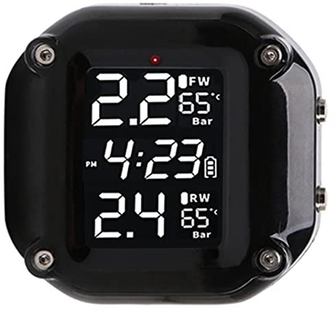 LARIAU Sistema de Control de presión de neumáticos de Motocicleta Moto TPMS Alarma de neumático de Bicicleta de Coche Monitor LCD en Tiempo Real para Motocicleta de Dos Ruedas