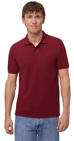 DANISH ENDURANCE Polotröja för Män, Ekologisk Bomull Klassisk Passform, Mjuk & Bekväm, Kort ärm, 1 -pack, Röd, XL