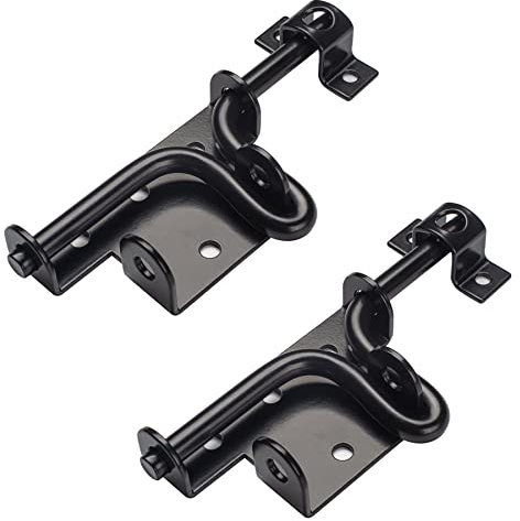 HILLMASTER Heavy Duty Slide Bolt Gate Latch with Padlock Hole, Sliding Bolt Gate Lock Door Latches Hardware for Wooden Fences Barn Doors, 2 Pack