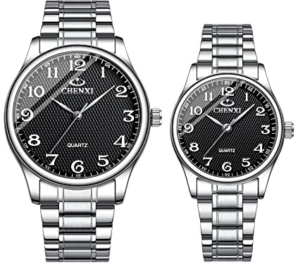JewelryWe Uhren Herren Damen Analog Quarz Armbanduhr 30m Wasserdicht Edelstahl Armband Geschäfts Beiläufige Uhr mit Leuchtend Zeiger und Uhrenwerkzeug, Verschiedene Modelle
