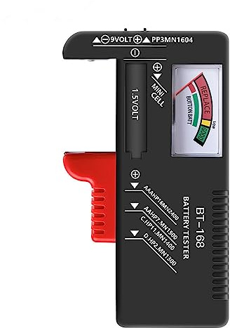 Battery Tester, Universal Battery Checker Small Battery Testers for AAA AA C D 9V 1.5V Button Cell Household Batteries Model BT-168
