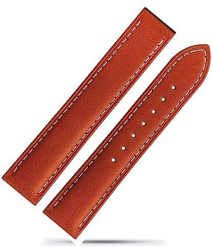 dayeer Italienisches Lederarmband für Omega Seamaster 300 150 Speedmaster 007 AT150, braunes Uhrenarmband, Faltschließe, 19 mm, 20 mm, 22 mm (Color : B Light Black-no BK, Size : 22mm)