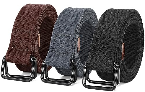 JasGood Herren Canvas Gürtel, Gewebter Casual Gürtel, 3.8cm Breit