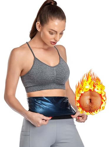Weyot Faja Reductora Mujer Adelgazante, Entrenador De Cintura, Cinturón De Sudor, Cinturón De Fitness para Quema De Grasas Y Efecto Sauna, Soporte para Abdominal Y Espalda Baja,S/M,Black