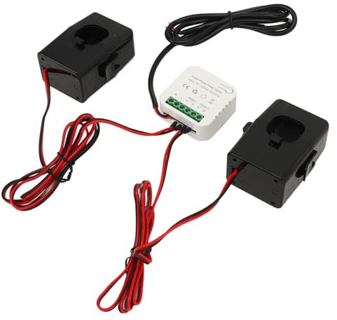 Smart Energy Meter, Leistungsmonitor mit 2 300A CT-Klemmsensoren, Echtzeitüberwachung für und Smart Life App, für Solar-PV-System