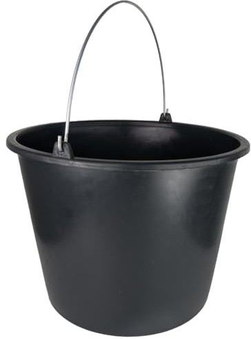 Baueimer 20 Liter aus Kunststoff Putzeimer Mörteleimer Zementeimer Wassereimer Garteneimer Kunststoff-Eimer Schwarz (10 Stück, 20 Liter)