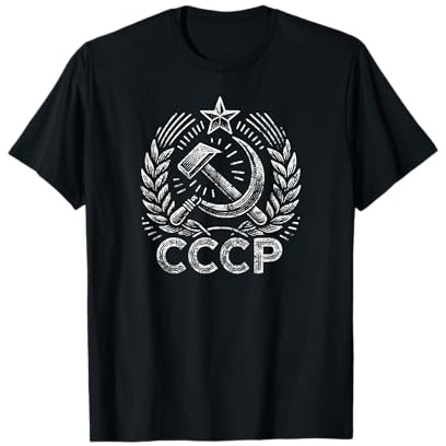 CCCP Marteau faucille étoile et couronne Imprimé vieilli T-Shirt