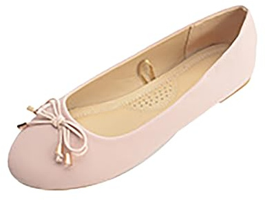Women's Ballet Flats & Pumps Wide Flat Shoes Pumps Ballet Shoes Ballerina Ladies Flats Slip on Loafers Comfort Classic Bow Work Smart Office Moccasins Dolly Shoes Pink