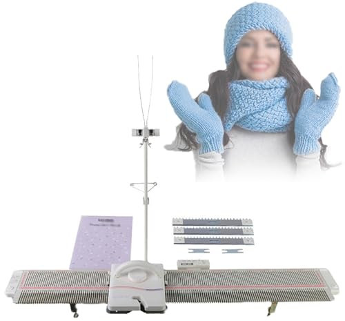 CWCQGH Strickmaschine, LK150, 6,5 mm, mittlere Stärke, 150 Stiche, tragbares Webset aus Kunststoff für den Heimgebrauch mit Zubehör für Socken, Mützen, Schals, Handstrickmaschinen-Set für Pullover