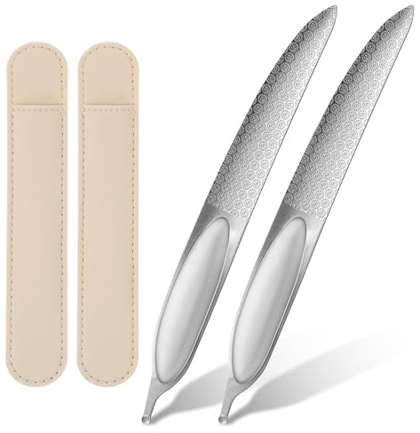 Yuanchu Set di 2 lime per unghie in metallo per unghie dei piedi, resistenti, per unghie spesse con custodia, unghie naturali spesse professionali, per cani, uomini, donne, anziani, casa, salone
