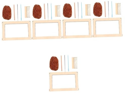NUOBESTY 5 Sätze bastel Set für Hand Mini-Webrahmen Maschine Kit zur Herstellung von Armbandperlen Die Webstuhlspielzeug für frühes Lernen kreatives Webstuhlspielzeug Kabel