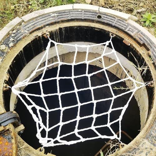 Anhängernetz Ladungssicherungsnetz Gepäcknetz Sicherheitsnetz für Schutz von Schachtabdeckungen, absturzsicheres Brunnendeckelnetz für den Außenbereich mit Beschlag, 50 55 60 65 70 75 80 85 90 95 100