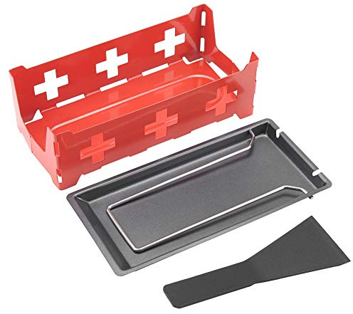 NDNCZDHC Cheese Raclette with Foldable Handle, Candlelight Cheese Melter, Carbon Steel Rotaster Baking Tray, Raclette Grill Accessories