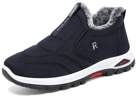 Generisch 2025 Botas de invierno para hombre con aislamiento antideslizante y forro de felpa cálido, cómodo, fácil de poner y quitar, zapatillas de nieve para exteriores para clima frío Calzado para