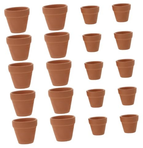 BAZEITFLOW 20 Piezas Macetas de Cerámica Roja con Orificio para Suculentas Maceteros Duraderos y Prácticos para Oficina y Jardín Decoración y para de Plantas