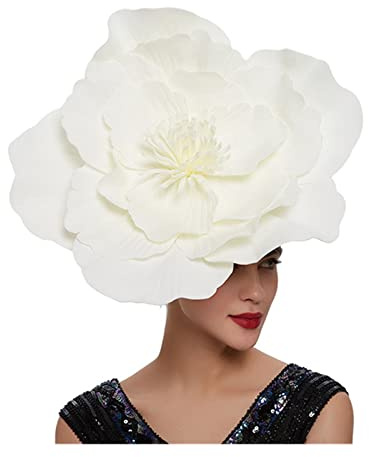 Großes Blumenhaarband mit Schleife, Fascinator-Hut, Kopfbedeckung for Frauen, Braut-Make-up, Abschlussball, Fotoshooting, Fotografie, Haar-Accessoires(Ivory)
