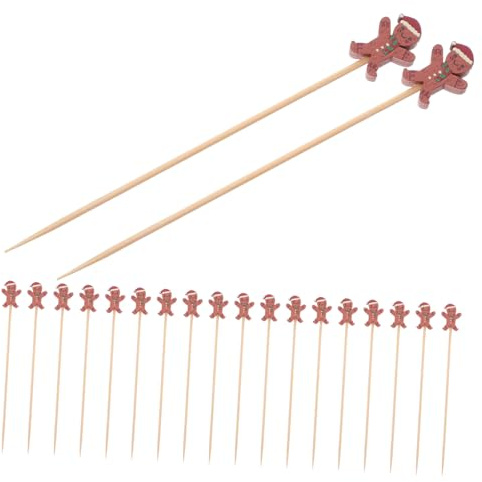 FUNNETOYU 100piezas Etiquetas Decorativas para Vino De Madera Palillos Largos para Cócteles Aperitivos Celebraciones Festivas