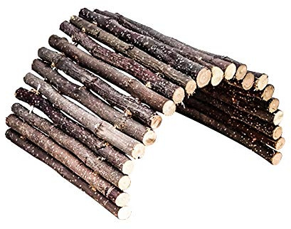 Apfelholz Kleintierbrücke, Apfelstäbe Versteck Flexibles Natürliches Kauspielzeug für Meerschweinchen, Hamster, Kaninchen, Chinchillas, Igel, Haustiere Lebensraum Bereicherung