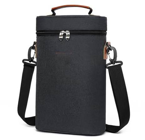 Wein-Reisetasche Tote – Weinrelier mit Auslauf, isolierter Flaschen-Tote Bot | tragbar mit Griff, wiederverwendbare Picknicktasche, langlebige Weintragetasche, Schwarz , Fare riferimento alla