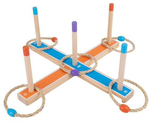 Jeu De Lancer D’Anneaux – Bois 40x4,5 Cm | Jeu De Lancer | Anneau De Lanceer pour Et Adultes pour Jouer À L'extérieur Ou À L'intérieur avec Une Construction en Bois Offrant du Plaisir