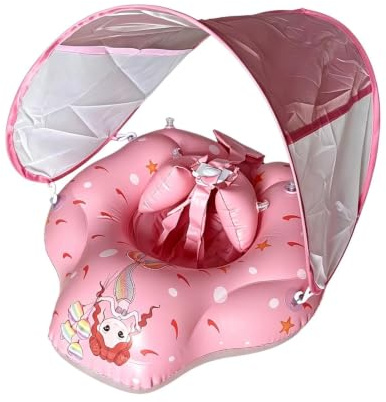 Yitzld Salvagente Neonato, Salvagente Neonato con Parasole | Salvagente Neonato Con Parasole UPF 50+, Anello Nuoto Per Bambini Con Sicurezza Regolabile Per Piscina Spiaggia