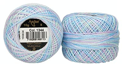 ANCHOR Pearl Yarn Multicolor, Thickness: 8, Packaging: 10G, Running Length: 82M 1344 Embroidery Threads