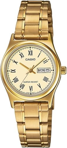 Casio Japanese Quartz Movement Woman Watch LTP+V006G.9B 26 mm, Gold, Standard Size, Bracelet