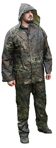 Traje impermeable Mil-Tec, color negro, color Flecktarn Camouflage, tamaño XXXXL
