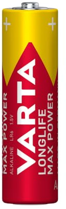 VARTA Batteries AA, Pack of 2, Longlife Max Power, Alkaline | LR6 1.5 V, Made in Germany, up to 10-year shelf life, for digital camera, flash, games console, controller or GPS