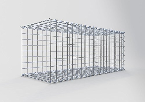 GABIONA Cestino di Pietra Gabbione Maglie rettangolari, 5 x 5 cm, profondità 40 cm, Cestino per la Coltivazione di Tipo 2, Chiusura a Spirale, con zincatura galvanica