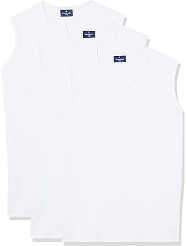 Navigare 575 (Pacco Da 3), Canottiera Uomo, Bianco (White), M confezione da 3