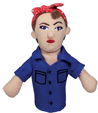The Unemployed Philosophers Guild Rosie The Riveter Magnetic Personality - Plush Finger Puppet and Refrigerator Magnet, Approx 4 Tall