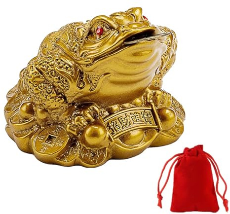 Summerwy - Pièce de monnaie en forme de grenouille porte-bonheur, grenouille chinoise pour la prospérité, décoration de la maison