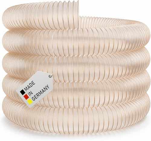 AWM Insugningsslang Ø 120 mm transparent 0,4 mm Insugningsanläggning Spiralslang svårt antändlig Flexslang (3 meter)