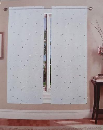 GBiancheria Coppia Tende Isabel Ricamo Tortora 60X150 60X240 per FINESTRE E PORTEFINESTRE PRONTE da Appendere (60x150)