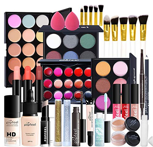CHSEEA Schminkset Beauty Geschenk Set Cosmetics Schminkkoffer Concealer Lidschatten Palette Puder Lipgloss Lippenstift Kosmetik Make up Set für Gesicht, Augen und Lippen #7
