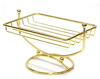 ARFUKA Seifenschale Edelstahl Seifenhalter Seifenkorb Schwämme Seife Bürsten Seifenablage für Badezimmer Küche Balkon Gold