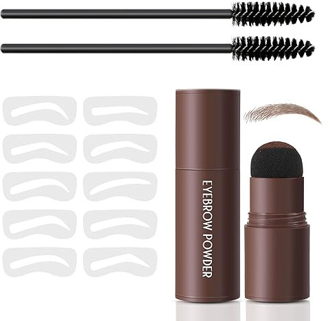 Boobeen Brow Stencil Kit, Augenbrauen-Stempel-Schablonen-Kit mit Schwamm-Applikator, langanhaltender Natur-Augenbrauenpuder, Augenbrauen-Konturierungs-Kits für Anfänger